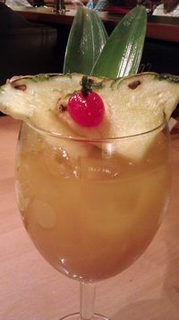 Caribbean Sangria...white sangria with coconut rum, pineapple juice, white wine