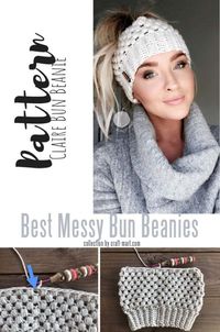 12 Easy Patterns for Messy Bun Crochet Hat - Craft-Mart