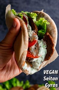 Vegan Seitan Gyros: Veggies, Tzatziki Sauce; Greek-inspired; Plant-based 60min | ZardyPlants.com Recipe