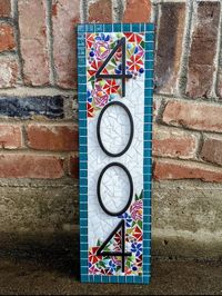 Floral Mosaic Address Sign - Etsy