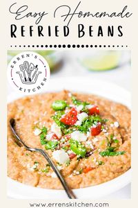 Add another tasty dish to your Mexican menu with this fabulously easy homemade refried beans recipe. Making it yourself was never so easy!