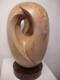 Elm wood Carved Abstract Contemporary Modern sculpture carving sculpture by sculptor Peter Graham titled: 'Pennine Landscape (abstract Contemporary Carved Wood statuette)' - Artwork View 3