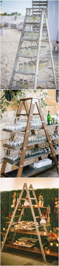 wedding food and drink display ideas with ladders