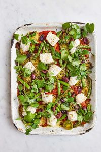 This is the perfect easy midweek traybake recipe. Packed with vegetables and delicate white fish, it's nutritious and flavourful.