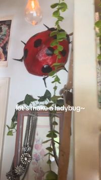 I tell her all my secrets 🐞🐞🐞  #cardboardseacreatures #cardboardshark #papermache #bugs #ladybug #diy #craft #papercraft #tutorial #papercraft #DIY #handmade #cardboard #animals  credits to: @isquarepanties