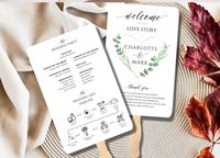 A wedding program holds an abundance of information that gives guests an idea of what to expect for the day's celebration. These are Wedding fan programs. They are printed, assembled and shipped to you....ready to use! They are 5 x 8 DOUBLE SIDED - professionally printed on 110lb cardstock Looking for something different? Check out my other wedding fans https://www.etsy.com/shop/StationeryInvitation?section_id=22376093 PROOFING Please allow a few days for the proof (M-F). If you have a rush orde