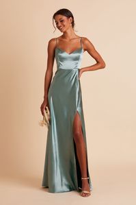 Jay Satin Dress - Sea Glass