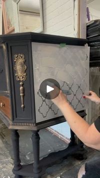 1.7K reactions · 113 shares | Want to see why I just love this embossing paste by Fusion Mineral Paint….it goes on so smoothly with a silicone spatula , it’s pearlized so you can leave it as or tint it with paint or paint over it when dry. We sell the product the spatula and the trellis stencil so what are you waiting for? Come on in. #raisedstencilling #embossingtexture #sidedtencils #poshstencils #fusionmineralpaint #fusionwhitby | B/A Vintage