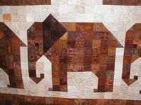 Elephant Quilt Pattern | And she stitched an elephant pattern in the 'paths' of the elephants!