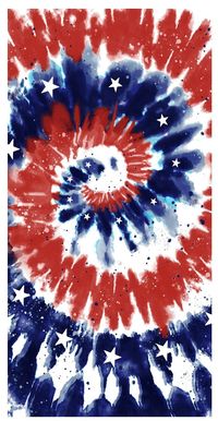 USA Tie Dye Beach Towel 30x60 100% Cotton