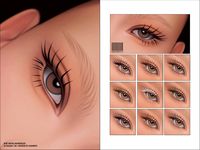 Sims 4 CC Maxis Match 2D Eyelashes N103