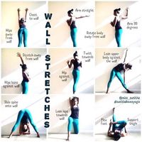 how to instruct yoga using wall - Search Images