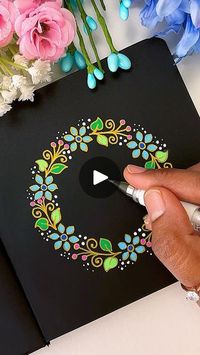 562K views · 30K reactions | 🎊‼️Black Friday Sale‼️40% OFF on Etsy… 

🌷✨🩵🔹 Simple Floral Art for Beginners …

Drop me a “🩵” if you enjoyed watching this ...

.
.
.
.

#easyart#wreath#christmas#inspire#beginners#doodling#tips#ideas#arttutorial #trendingreels#drawingreelsoninstagram #artreels#doodles#floraldoodle#floralart | 𝗠𝗮𝗵𝗲𝘀𝘄𝗮𝗿𝗶 𝗔𝗿𝘂𝗹𝗸𝘂𝗺𝗮𝗿