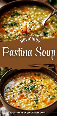 This comforting Pastina Soup is the perfect warm dish for cold days! Made with tiny star-shaped pasta, fresh veggies, and a rich, flavorful broth, it’s a simple yet satisfying meal for the whole family. #PastinaSoup #SoupSeason #ComfortFood #HomemadeSoup #EasySoupRecipe