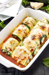 Zucchini Lasagna Rolls | Use zucchini instead of pasta in this healthy, gluten free lasagna recipe!