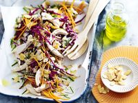 Blue cheese, apple & barbecued chicken slaw