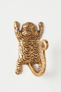 No additional hardware required Cast brass Imported | Tibetan Tiger Bath Hook by Anthropologie in Brown