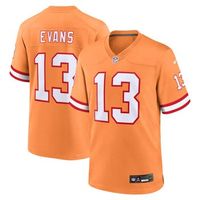 Celebrate the return of the creamsicles with this Tampa Bay Buccaneers Mike Evans Throwback Game Jersey from Nike. This jersey features Move to Zero technology made of sustainable materials. Along with the classic Tampa Bay Buccaneers colors and design, this will quickly become your favorite jersey. Nike Game Machine wash, tumble dry low Officially licensed Move To Zero is Nike's journey toward zero carbon and zero waste to help protect the future of sport. Apparel labeled sustainable materials