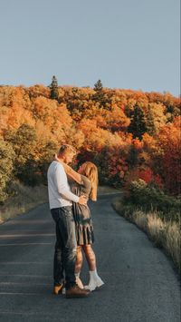 Couple photos in autumn with changing color leaves up the canyon!