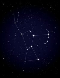 To help find their way around the sky, astronomers divide it into 88 regions, like counties in a state. The regions are connected to imaginary stick-figure pictures called the constellations. Many cultures have their own set of legendary sky figures. We use the mythological characters imagined by the ancient Greeks and ancient Egyptians. Orion, the Hunter, is one of the most familiar constellations. His shoulders, legs, and waist are easy to trace. | What Stars and Nebulae Are | Kids Discover