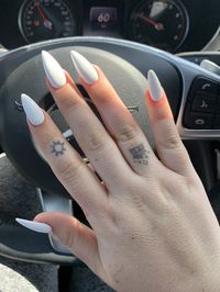 white almond acrylic nails