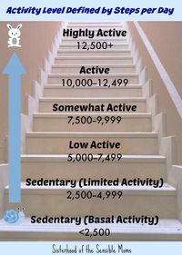 Can you really walk yourself fit with 10000 steps per day? | Here are the theories, the evidence and the whole pathway to a healthy lifestyle mapped out. | Health and Fitness | Sisterhood of the Sensible Moms |Activity Levels Defined by Steps per Day