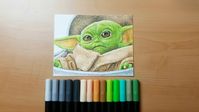 Drawing Baby Yoda | Time-Lapse | Pointillism | LAMStudio