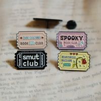 These cute bookish enamel pins are approximately 1 inch long.  ✶ Each purchase is for 1 pin, unless you select the 4 pack (one of each design) in the dropdown menu.  ✶ Color may be slightly different depending on your monitor settings. ✶ Will include one rubber backing per pin.  ✶ Purchase does not include any props used in photos.  Thank you!