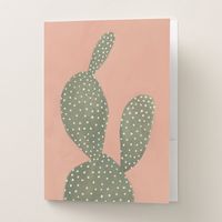 "Coral Cacti I" by Emma Scarvey. Features a polka dot cactus against a soft background.