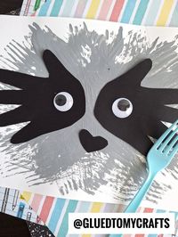 Fork Painted Raccoon Craft Idea For Kids