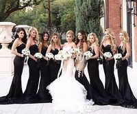 Black Mermaid Bridesmaid Dresses 2016 Sexy Spaghetti Satin Backless Sweep Train Cheap Plus Size Formal Evening Gowns Maid of Honor Dresses Online with $82.11/Piece on Sweet-life's Store | DHgate.com