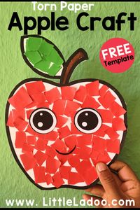 Create a cute and simple apple craft with your preschoolers! This easy back-to-school project is perfect for fall, harvest, or fruit-themed activities. Grab the free Apple template on the blog, and let the kids tear and glue for a fun classroom craft.