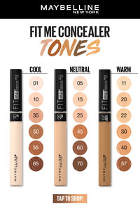 Finding the right shade can be challenging, but this guide will help you determine if you're a cool, neutral, or warm tone. Whether you want to brighten, correct, or contour, there's a Fit Me Concealer shade for every skin tone. 🌟✨