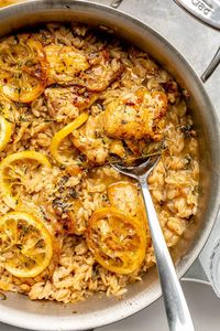 One Skillet Lemon Chicken Orzo - Fed & Fit