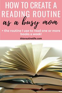 Did you enjoy reading before kids, but now find it impossible to make time to read? That's how I felt, so I started looking for little pockets of time throughout the day to sneak in reading. Pretty soon I had introduced reading into my daily routine! Even better, I was reading a book or more a week, and that's with young kids around! Check out this post if you really want to read more, but are struggling to make time.