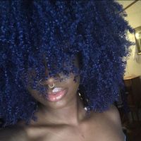 hair, hair inspo, blue hair, pericing ideas, pic inspo, curly hair, black hair, pretty, pretty girls, baddie