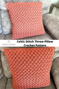 Celtic Stitch Throw Pillow Crochet Pattern - Crochet It Creations