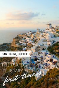 The perfect itinerary for a trip to Santorini, Greece. This travel diary filled with ideas for any first-time visitor to the beautiful greek island #travel #SantoriniTravel #GreeceTravel #travelguide #OiaTravel #visitOia #whattodo #whattoeat #wheretogo #Santoriniphotography #travelphotography #Santorini #Greece #santorinihotels #besthotelsinsantorini #santorinipools #traveldestinations #travelinspiration #beautifulplaces #bucketlist #travelbucketlist #travelphotos #travelitinerary