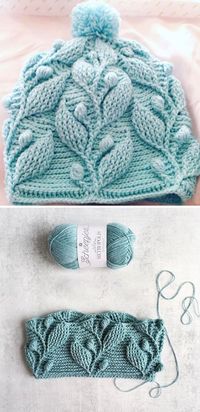 Beanie Hat With Leaves - Tutorial