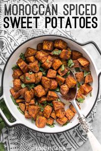 Spicy, aromatic, and earthy, these Moroccan Spiced Sweet Potatoes will add an adventurous flavor to any dinner! BudgetBytes.com