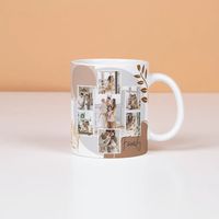 "Family Photo Mug: Personalized Coffee Mug | Gift for Family | Custom Picture Mug | Family Mug | Customizable Picture Mug | Custom Photo Mug  Add 8 Photos to this beautiful Family Photo Mug All Custom Coffee Mugs are: * Double Sided * Premium Ceramic * Standard Size 11oz Coffee Mug  * Dish Washer and Microwave Safe * Sublimation Printed with the Highest Quality Ink on the Market *  They are completely Customizable Mugs If you have any additional requests for your Custom Mug, add your request to