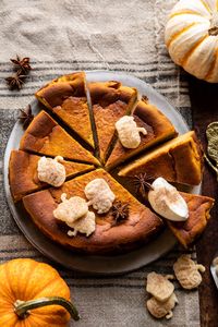 Burnt Basque Pumpkin Spice Cheesecake. - Half Baked Harvest