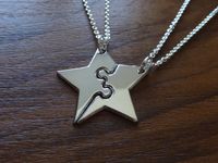 Best Friend Star Pendant Necklaces Silver by GorjessJewellery