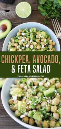 Spare your five minutes preparing this simple chickpea feta salad recipe! It is a flavorful salad made with chickpea, avocado, and feta combined with red onions, cilantro, and lime dressing. This is the perfect dish for lunch, dinner or snacks!