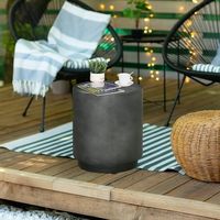 Suitable for indoor or outdoor, HOMCOM has a stylish end table to stick in your home. Read books, place potted plants, or serve afternoon tea or coffee on your balcony or backyard. Functional as an accent table or flower stand, this unique design complements any space. Put it in the living room, or bedroom, or place it on the patio and porch. A pleasant pair with any furniture, it provides a surface to work with anywhere. Color: Gray.