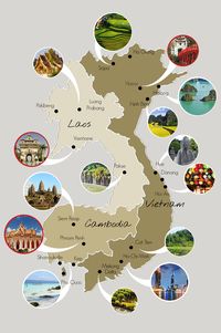 Useful Map of Vietnam, Cambodia, Laos #Cambodia