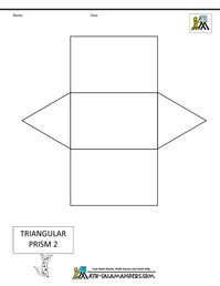 A net for a triangular prism without tabs. Use the link to access the same net with tabs.