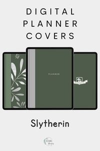 Want magical covers for your digital planner, notebook or journal? In this Harry Potter Slytherin themed set 𝘆𝗼��𝘂 𝗴𝗲𝘁 𝟭𝟭 𝗱𝗶𝗴𝗶𝘁𝗮𝗹 𝗰𝗼𝘃𝗲𝗿𝘀 - vertical and landscape! 𝗖𝗮𝗻 𝗯𝗲 𝘂𝘀𝗲𝗱 𝘄𝗶𝘁𝗵 𝗶𝗽𝗮𝗱 𝗮𝗻𝗱 𝘁𝗮𝗯𝗹𝗲𝘁. Compatible with Goodnotes, Notability, Samsung Notes, Noteshelf and more. Click HERE to buy! | goodnotes digital planner ideas | digital planner cover design | harry potter digital planner | digital notebook cover minimalist | slytherin aesthetic