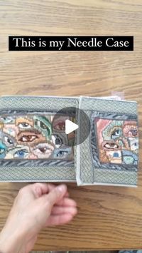 Dorothy Bulac-Eriksen on Instagram: "This is the 1st of 3 posts that will show you a hand sewing kit (or a grandiose ‘etui’) that I made. Probably like you, I got tired of fishing out all the tools needed for hand sewing that were scattered all over my toolkit. Why not make it easier for yourself?

I repurposed a needlepoint I had made of “eyes” (in the 1980s, I wore it as a hat. It has my eyes, fashion models, fish eyes, even Albert Einstein’s eyes!). I found a thick wool felt, nice thick cardboard, and Irish linen. It was also a great excuse to use some of my treasured ribbons. I regarded it like I was making a thick book. Most etuis have ‘pages’ that you can store your needles, but it was very important for me to also create a work station, as you can see. 

The plastic compartments is 