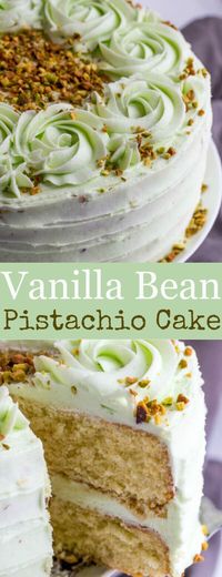 Light, airy and full of flavor this Vanilla Bean Pistachio Cake is a fun and tasty flavor combination perfect for absolutely any occasion.